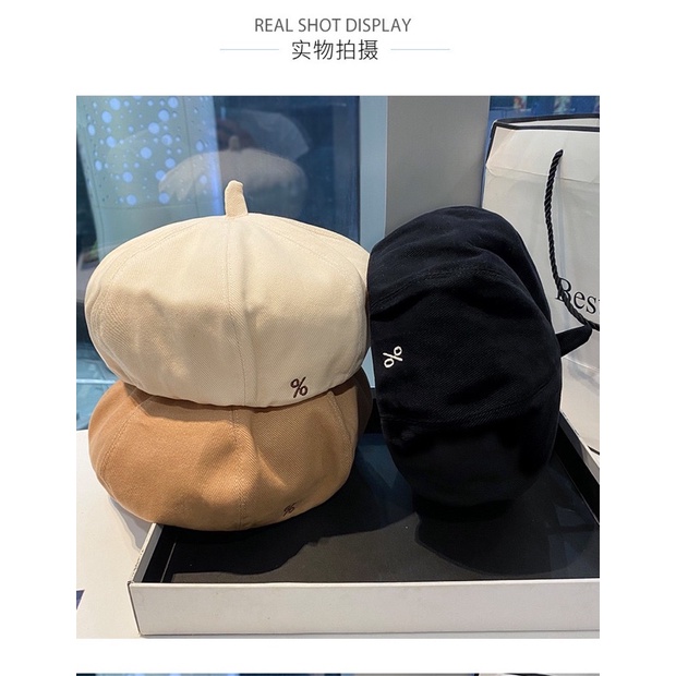 MŨ NỒI , BERET KAKI THÊU % PHONG CÁCH HQ SIÊU HOT