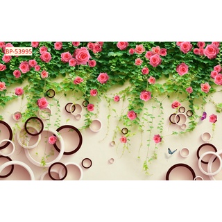 Tranh Dán 3D Khổ Lớn Hoa Dây Leo dán trang trí quán cà phê, trà sữa, nhà cửa đẹp