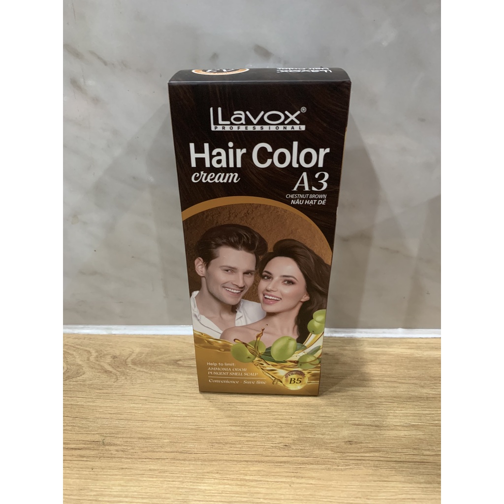 [Chính Hãng_Lavox_Đủ màu] Kem nhuộm tóc phủ bạc Lavox Hair Color Cream