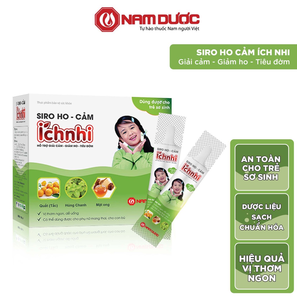 Ảnh Siro ho cảm Ích Nhi hộp 30 góix5ml hỗ trợ giải cảm, giảm ho,sổ mũi,tiêu đờm, dùng cho trẻ nhỏ,bà bầu 2