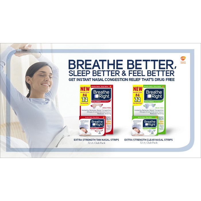 Miếng dán thông mũi, chống ngáy Breathe Right Extra Strength Nasal