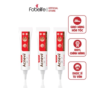 Combo 3 Kem Giảm Mụn Đầu Đen, Đầu Trắng, Mụn Cám ACNEVIR SANTAFA - Tuýp 15gr