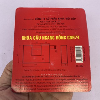 Khoá việt tiệp kim khí Dung Ânh khóa việt tiệp cầu ngang CN974