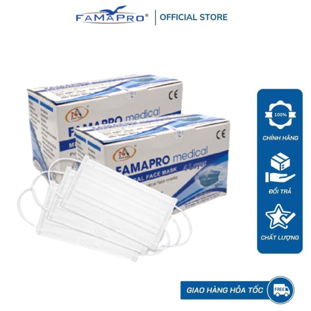 Ảnh khẩu trang y tế 4 lớp kháng khuẩn Cô Gái Famapro ( 50 cái/ hộp) 2