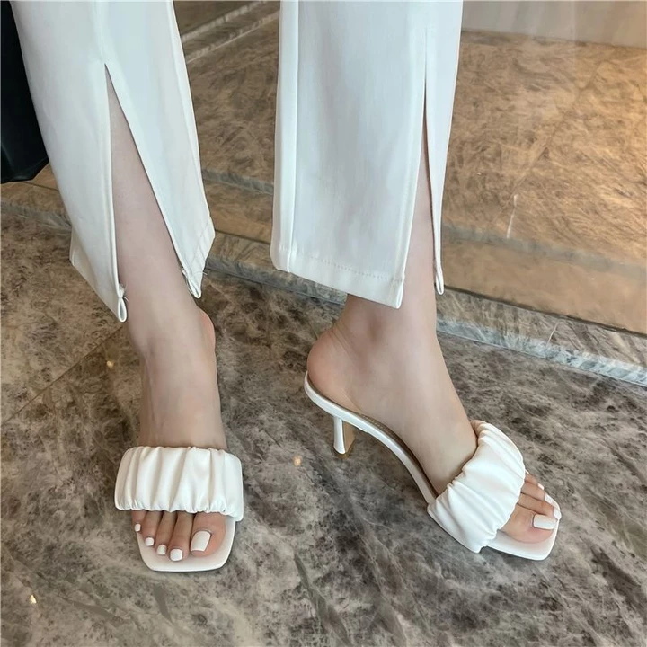 Guốc Cao Gót Nữ Mũi Vuông 5-7-9cm Quai Nhún, Dép Guốc Nữ Đi Làm Đi Chơi VINA STORE- G117