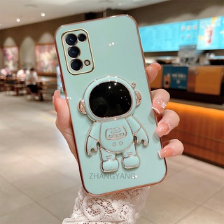 ốp lưng oppo reno 4 reno 5 reno 4 pro reno 5 pro TPU Mạ điện 3D Phi hành gia có chân đế ốp điện thoại oppo reno 4 reno 5 reno 4 pro reno 5 propro