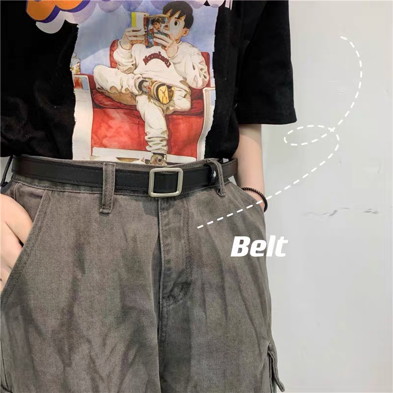 Thắt Lưng Vuông Chữ Nhật Bản 2.3cm - Dây Nịt Nam Nữ Da Đẹp Chữ Nhật Không Đục Lỗ Eo Nhỏ Vừa - Horizon