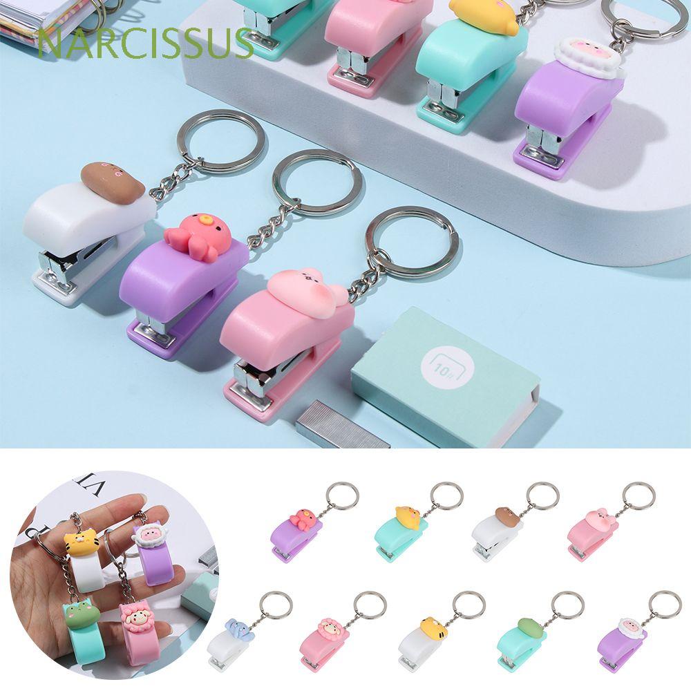 NARCISSUS Portable Mini Stapler Stationery Document Binding Hoops Push Clip  File Organizer Office Supplies Binder Tools Cartoon Cute Stapler Paper Clips  | Shopee Việt Nam