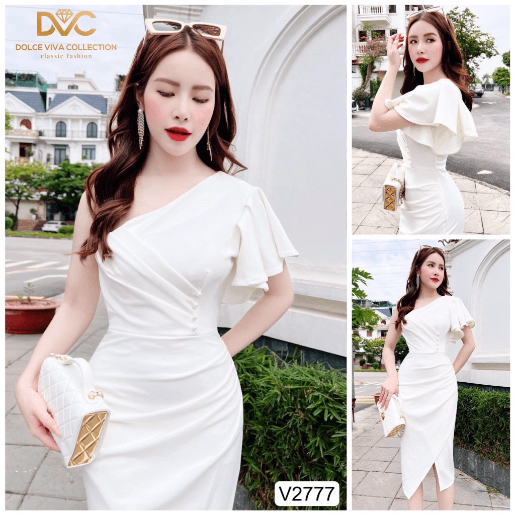 (HCM) Đầm body trắng dự tiệc sang chảnh quyến rũ tôn dáng sành điệu , thời trang y hình HIYU STORE