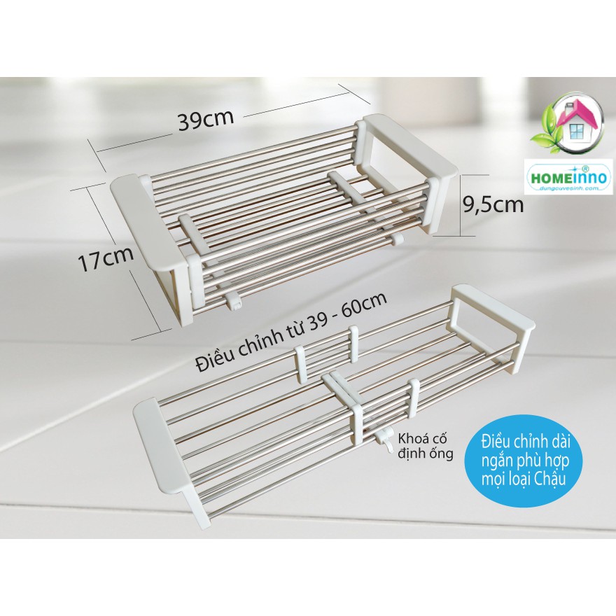 Kệ Inox Gác Bồn Rửa Chén Bát Đa Năng PANORAMA Kéo Dãn Linh Hoạt, Khay ...