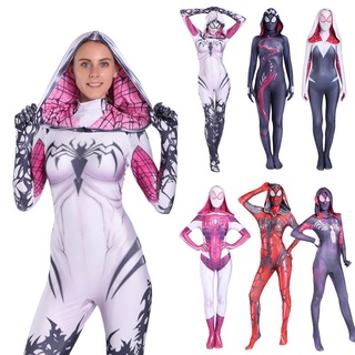 Stacy Spider Gwen Trang Phục Nọc Độc Cosplay Cô Gái Nữ Áo liền quần Halloween Người Nhện