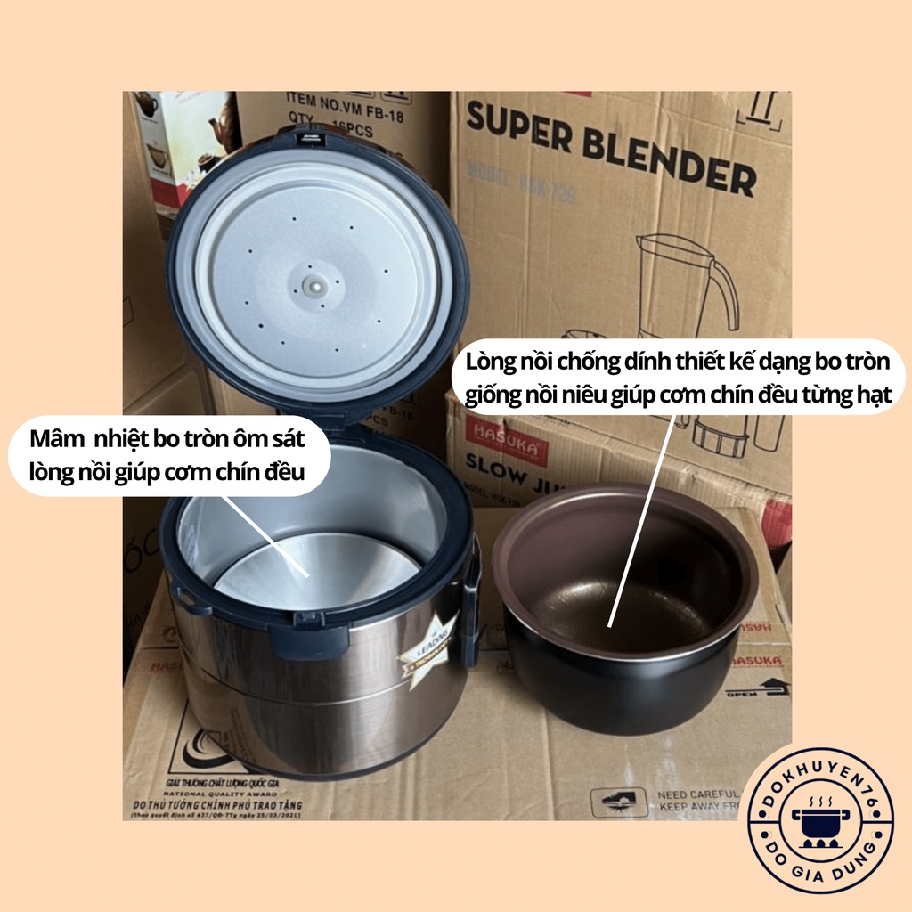Nồi cơm điện Lòng niêu HQSTAR HQ-538, Nồi cơm điện chính hãng
