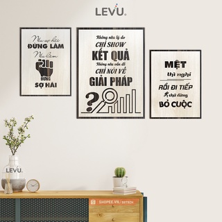 Bộ 3 tấm tranh slogan treo tường bố cục hiện đại SB3 combo tranh treo tường 3 tấm phong cách mới