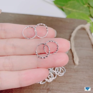 Bông tai xoắn xoắn xinh xinh bạc ta nguyên chất- bạc LOPA
