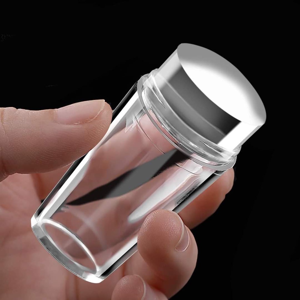 Con dấu in móng tay - đầu in nail silicone tạo phen đầu móng loại 1 trong suốt, chất mềm chuyên dụng(tặng kèm tấm gạt)