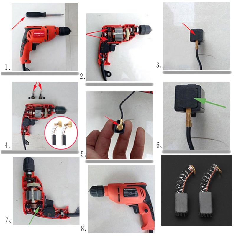 Ppy 2 Chiếc Máy Khoan Điện Bàn Chải Carbon Dự Phòng Cho Điện