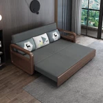 Ghế Sofa Giường Khung Sắt Tay Gỗ Kiểu Dáng Sang Trọng Cho Phòng Khách HGK-31, Có Tặng Kèm Bàn Sofa Chất Lượng Tốt — ảnh 2