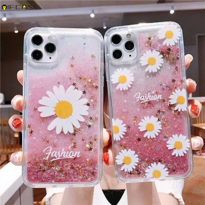 Ốp điện thoại kim tuyến nước họa tiết hoạt hình cho iPhone XS Max XR XS X 7 8 6 6s Plus