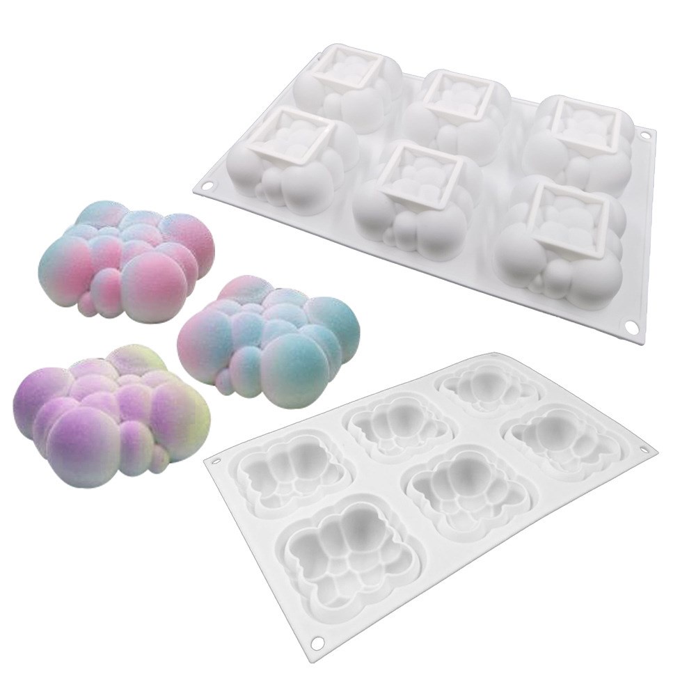 Khuôn Silicone 6 Ngăn Tạo Hình Đám Mây Trang Trí Bánh