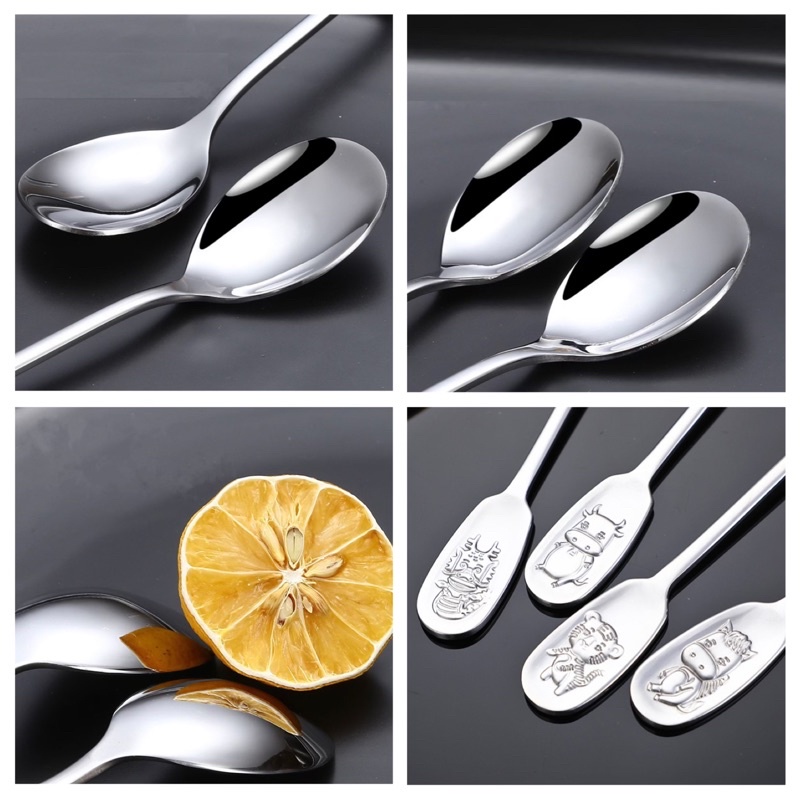 Muỗng inox cán logo hình thú 12 con giáp