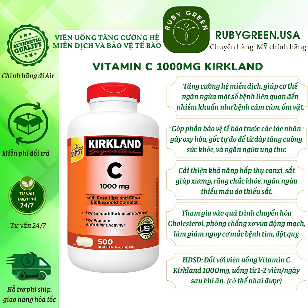 Viên Bổ Sung Kirkland Vitamin C 500mg, 1000mg 500 viên Shopee Việt Nam