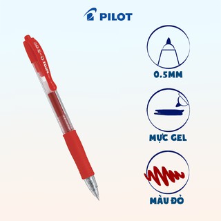 Bút gel Pilot G-2 mực đỏ, xanh, đen, tím