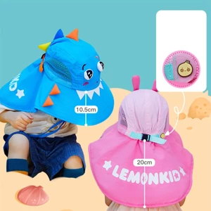 PCF * Kids for Sun for Protection Bucket Hat có nắp cổ Phim hoạt hình Anmal có thể gập lại Bea