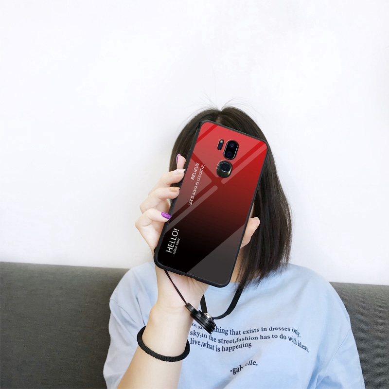 Ốp điện thoại tráng kính cường lực bóng thời trang cho for LG G7