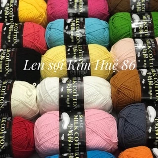 Len milk cotton loại 1 cuộn 125g ( bảng màu đầy đủ )
