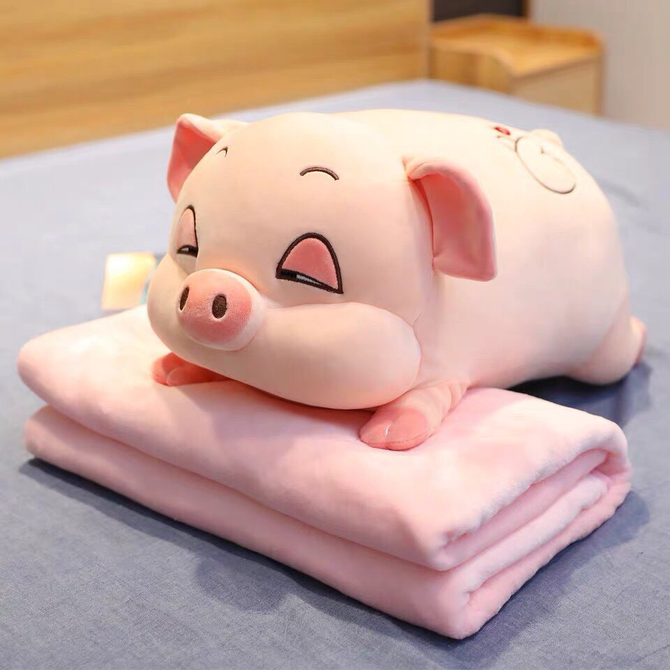 Bộ Gấu Bông  chăn gối văn phòng Heo xinh ntt95