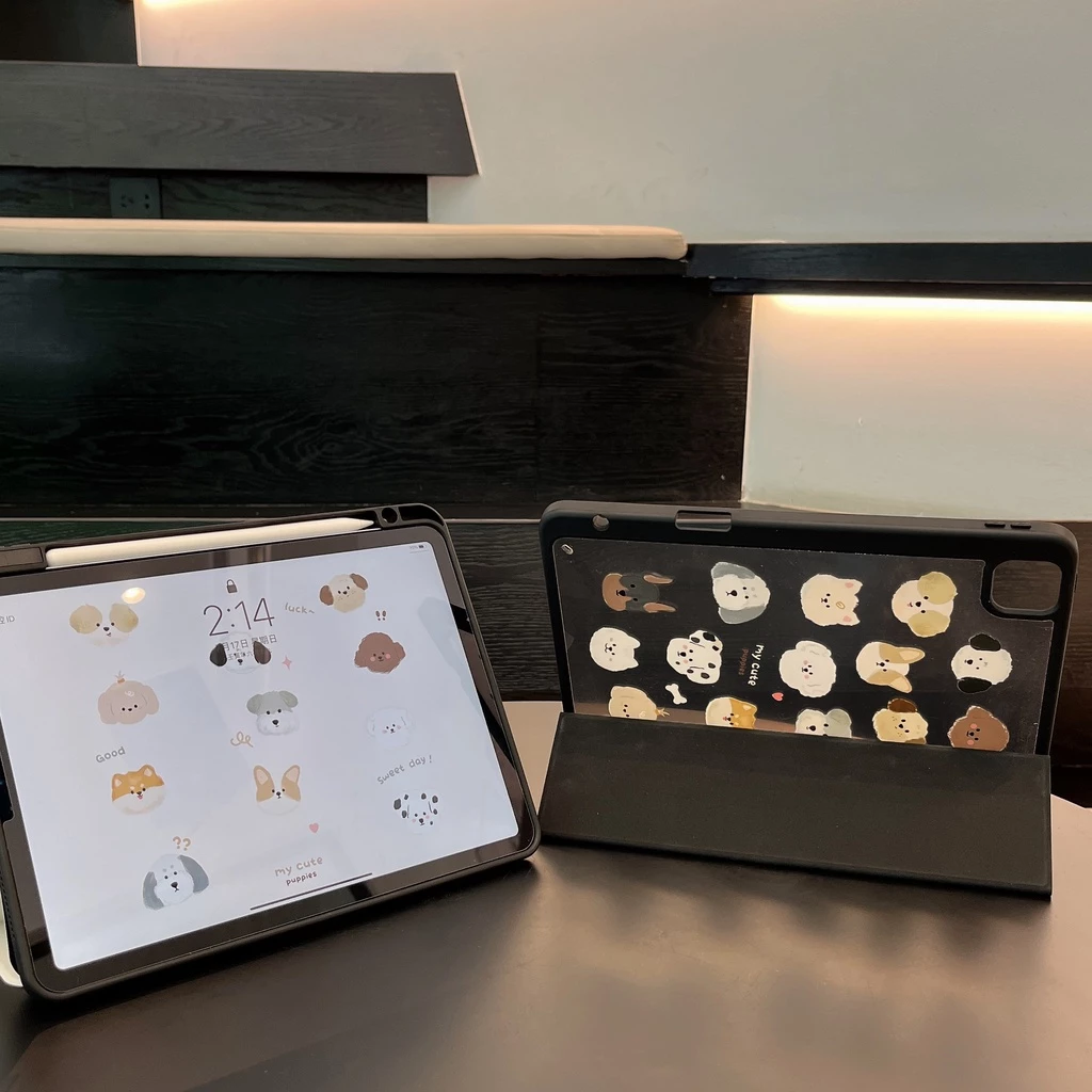 Ipad Tri-Fold Acrylic-Dog Collection Cover cho ipad Cover 2019 10.2 ipad air 4 10.9 ipad 9.7 inch 20