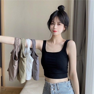 Áo lót bra cotton trơn cổ vuông dáng lửng kèm mút đệm 1809...
