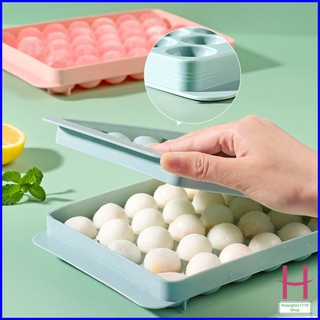 Khay Làm Đá - Thạch Bi - Nhựa Tròn - Làm Hoa Quả Trái Cây/ Khuôn Rau Câu, Khay Đá Viên Tròn 33 Viên Hàng Loại 1 { H }