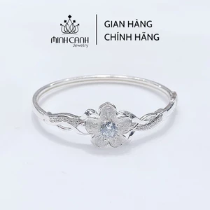 Vòng Tay Bạc Nữ Hoa 5 Cánh Đính Đá Nhiều Màu - Minh Canh Jewelry