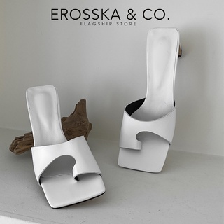 Dép cao gót Erosska mũi vuông kiểu dáng xỏ ngón cao 7cm màu nude - EB027