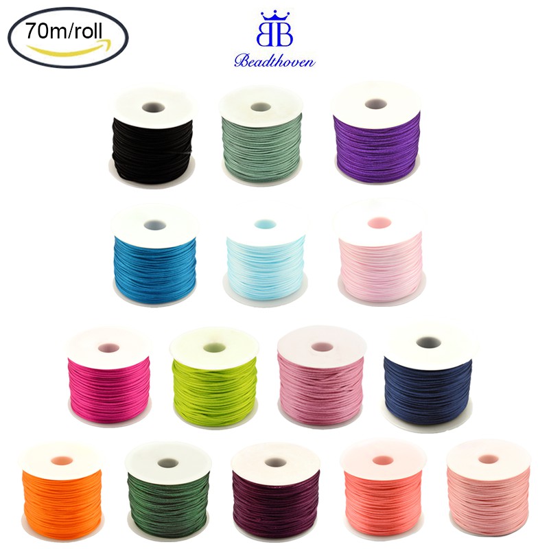 1roll Nylon Thread Rattail Satin Cord Pale Violet Red 1.0mm about 76.55 ...