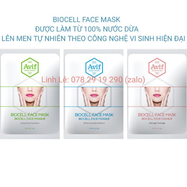 Mặt nạ thạch dừa Avif (Biocell Mask) | Shopee Việt Nam
