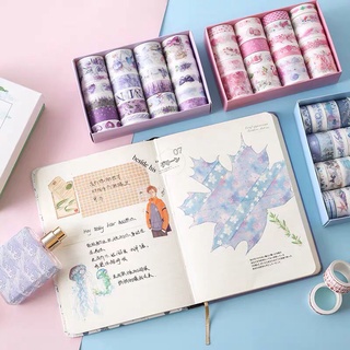 Băng keo giấy washi tape phong cảnh vintage set 20 cuộn bullet journal trang trí sổ tay retro cổ điển TIMO WS12