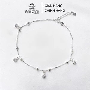 Lắc Chân Bạc Ý S925 Hạt Treo Đá - Minh Canh Jewelry