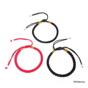 Vòng tay bện dây thừng handmade điều chỉnh được trang trí cầu may mắn dành cho các cặp đôi nam nữ