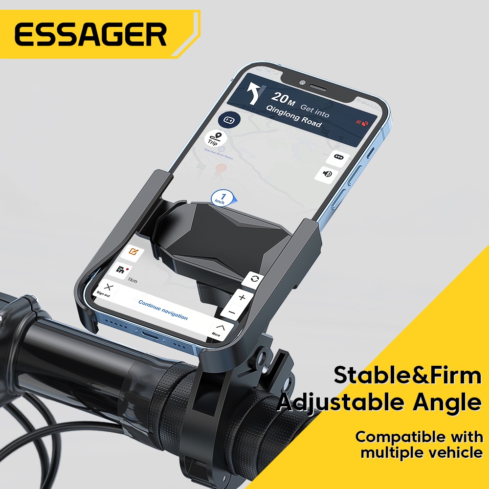 Giá đỡ điện thoại ESSAGER chất liệu ABS xoay 360 độ thuận tiện cho xe đạp/ xe máy có thể điều chỉnh
