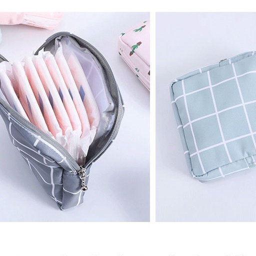 Túi Đựng Băng Vệ Sinh/Băng Vệ Sinh Họa Tiết Hoạt Hình Sức Chứa Lớn Tiện Dụng Cho Đi Du Lịch