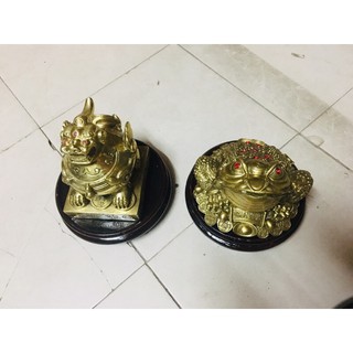 Cặp cóc + tỳ hưu hút tài lộc  vật phẩm phong thuỷ bằng đồng
