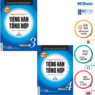 Sách - Tiếng Hàn Tổng Hợp Trung cấp 3 + 4 Sách Bài Học ( Đen Trắng ) - MCBooks Chính Hãng
