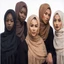 Jifang Nữ Pashmina Bong Bóng Cotton Trơn 180x90cm Khăn Choàng Hồi Giáo Hijab Khăn Lau Đầu 55 Màu WJ56