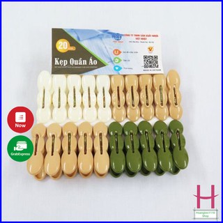 Kẹp quần áo củ lạc Việt Nhật (2835), Vỉ 20 chiếc kẹp củ lạc phơi đồ tiện ích { H }