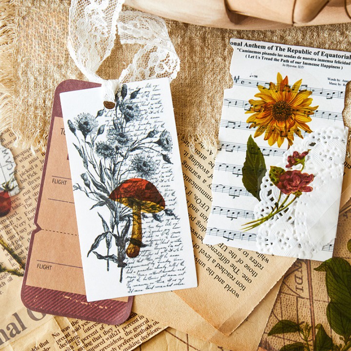 Sticker trong suốt dán sổ vintage set 7 miếng dán HD243-K57 DIY Crafts, Scrapbook, Journal, Diary, Planner, Wal Seal Ect