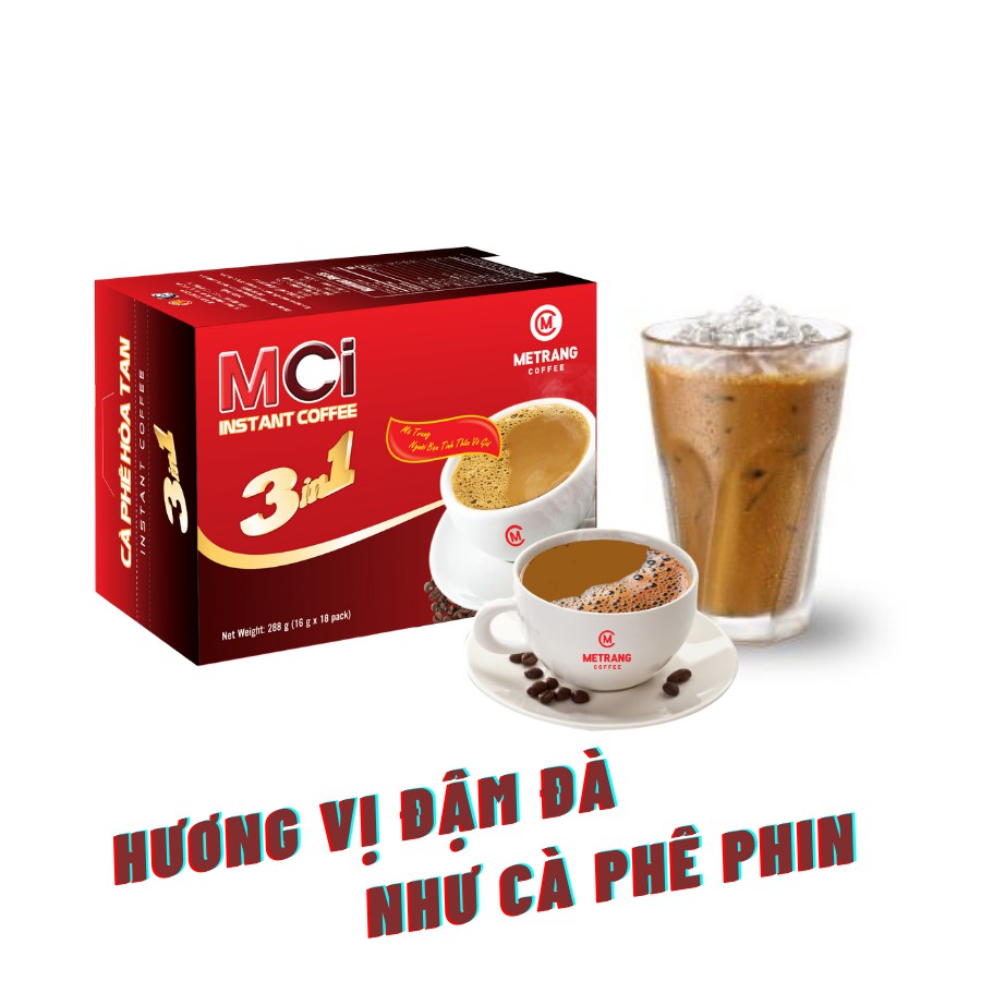 Ảnh Cà phê sữa hòa tan, cà phê 3in1 - Mê Trang, Túi và hộp cà phê bột 3