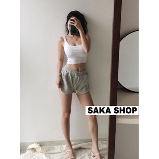 Quần thun ngắn nữ trơn màu thể thao sẻ hông