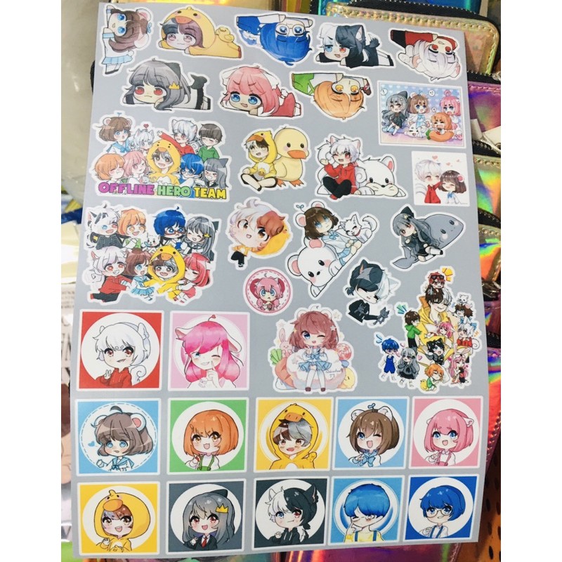 Sticker hero team set 30-60 cái khác nhau ép lụa cắt laze từng ảnh ...